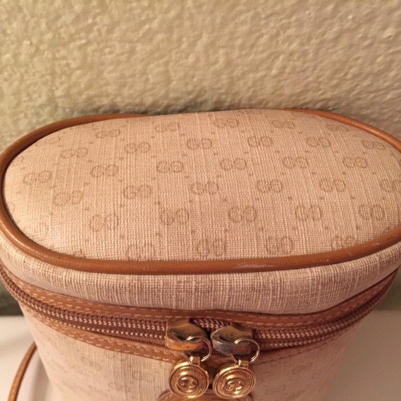 *Rare* Auth Gucci Vintage Binocular Style Logo Crossbody GG Monogram Canvas Bag - Picture 7 of 16